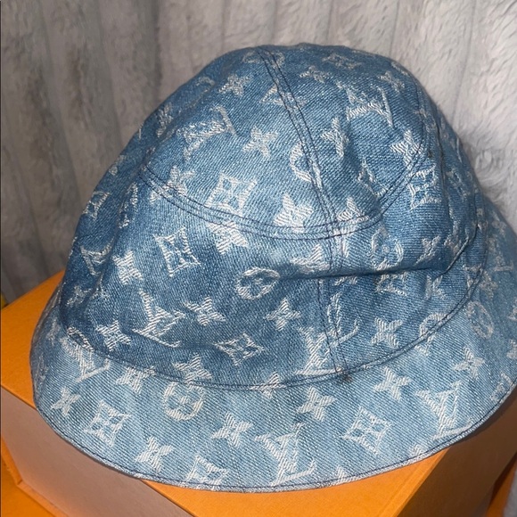 Louis Vuitton Other - Authentic Louis Vuitton Blue Monogram Bucket Hat with Receipt
